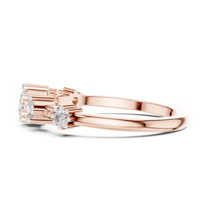Round Cluster Lab Grown Diamond Engagement Ring