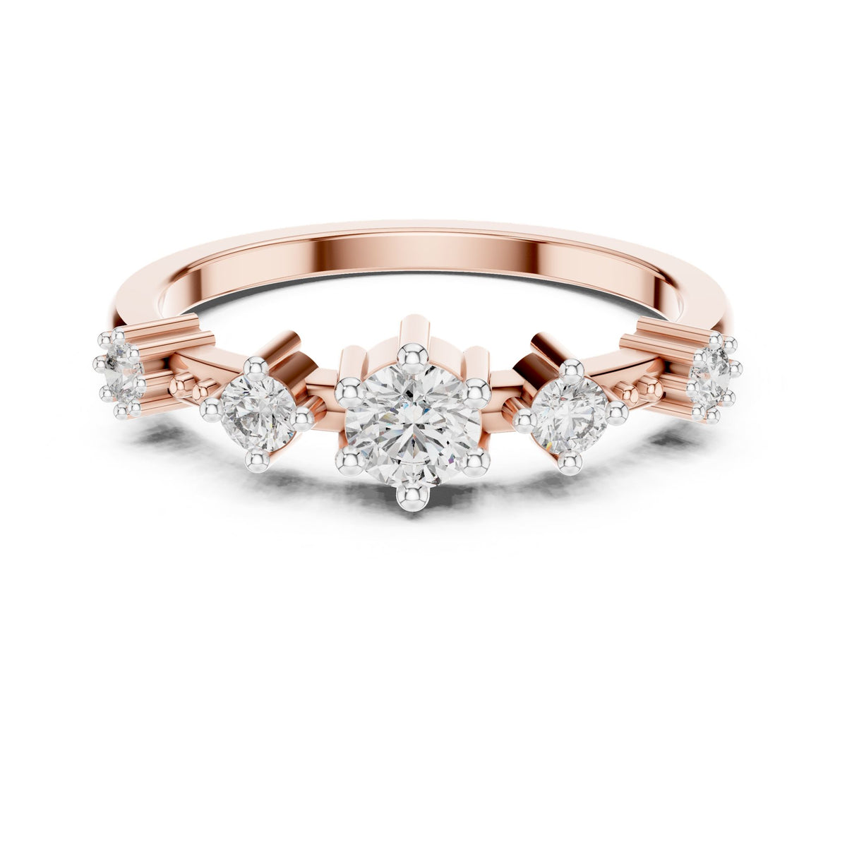 Round Cluster Lab Grown Diamond Engagement Ring