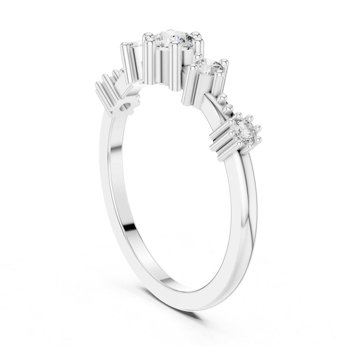 Round Cluster Lab Grown Diamond Engagement Ring