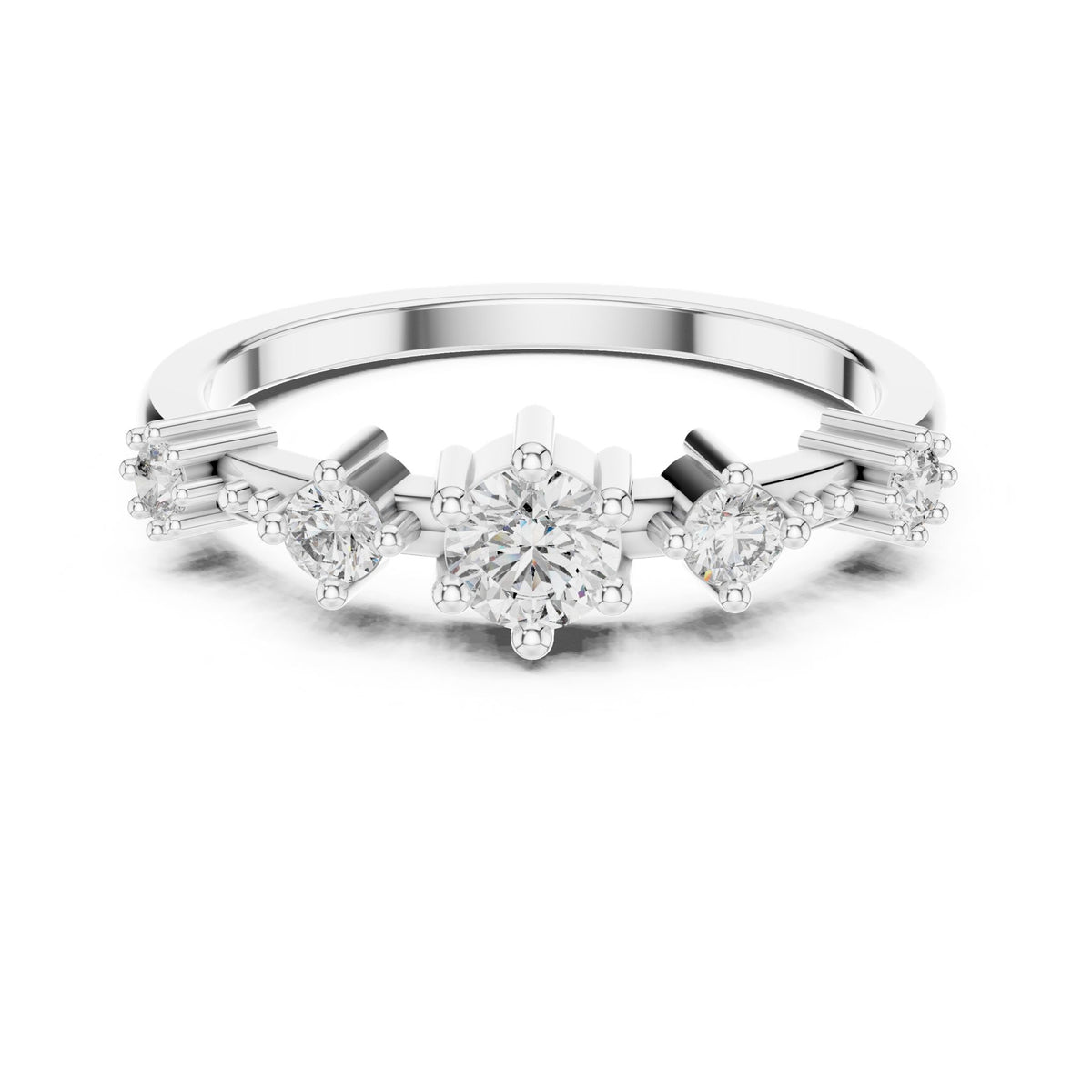 Round Cluster Lab Grown Diamond Engagement Ring