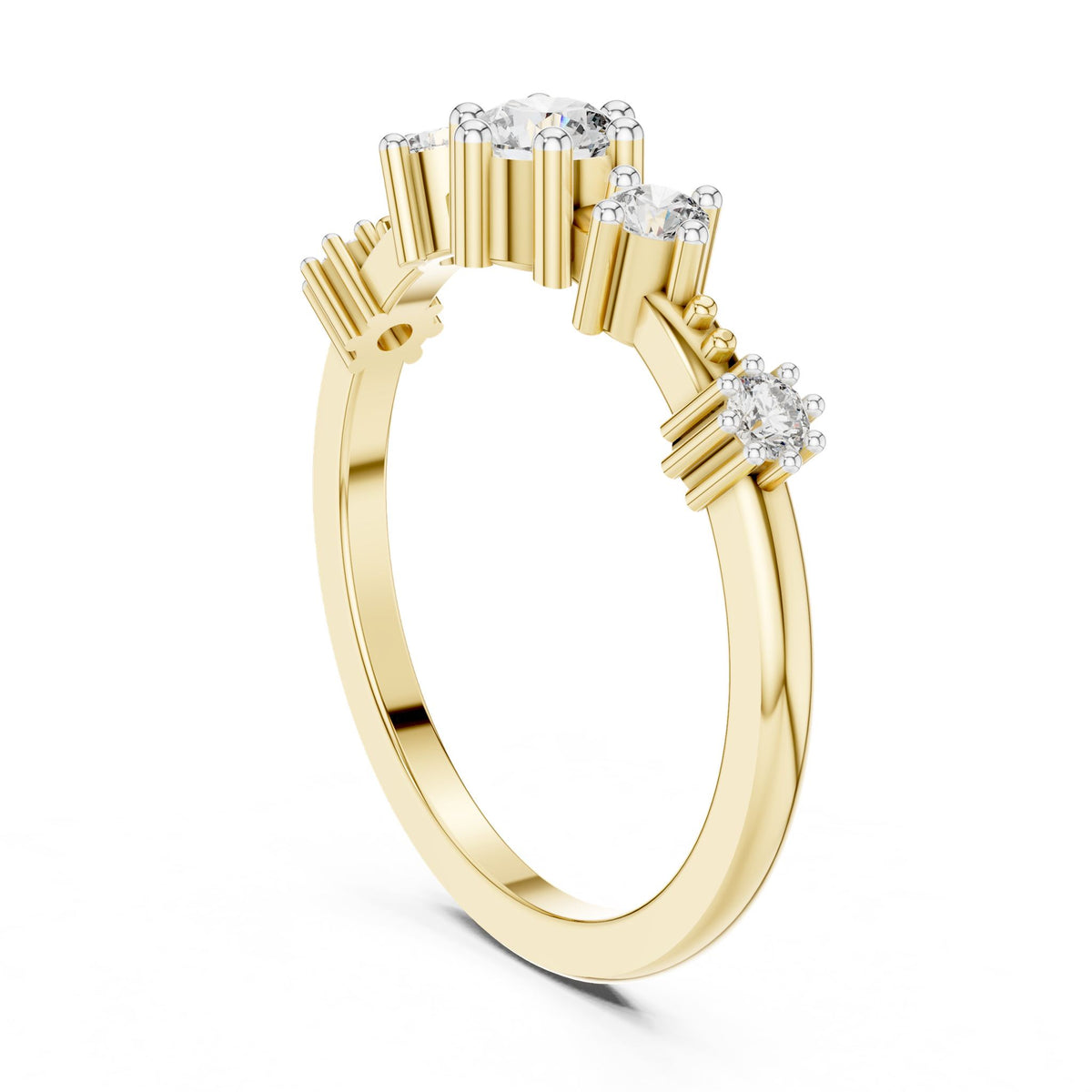 Round Cluster Lab Grown Diamond Engagement Ring