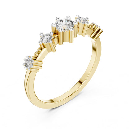Round Cluster Lab Grown Diamond Engagement Ring
