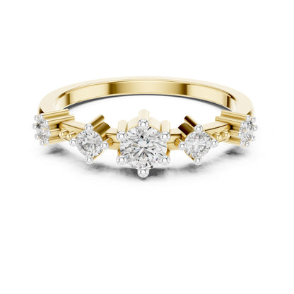 Round Cluster Lab Grown Diamond Engagement Ring