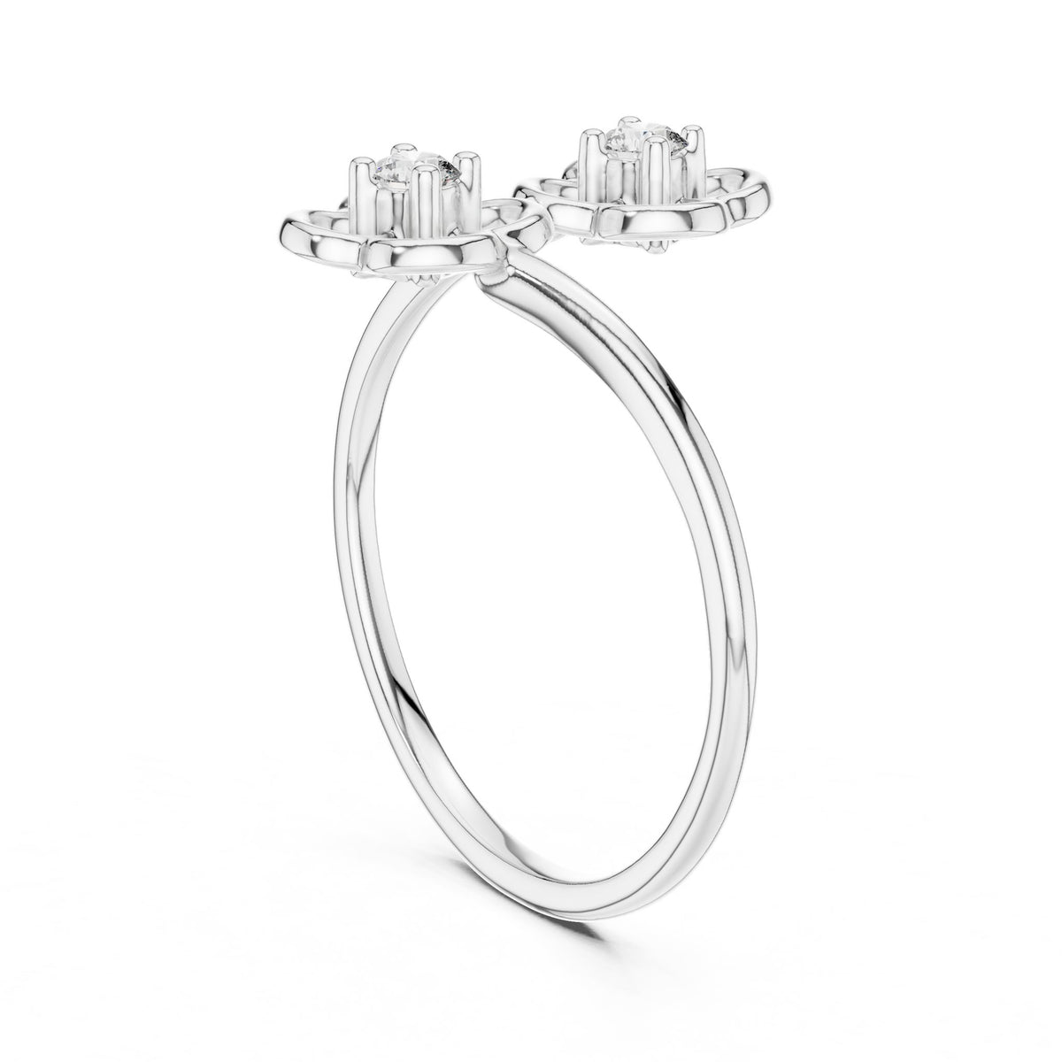 Round Cluster Lab Grown Diamond Engagement Ring
