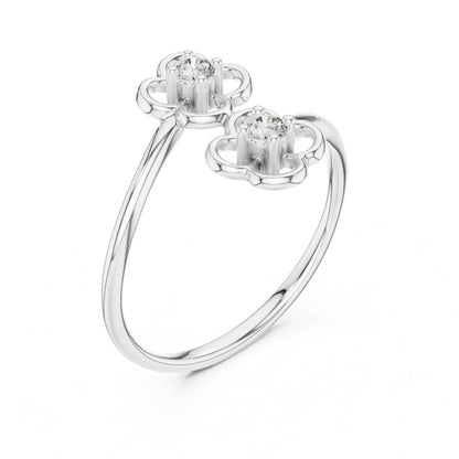 Round Cluster Lab Grown Diamond Engagement Ring