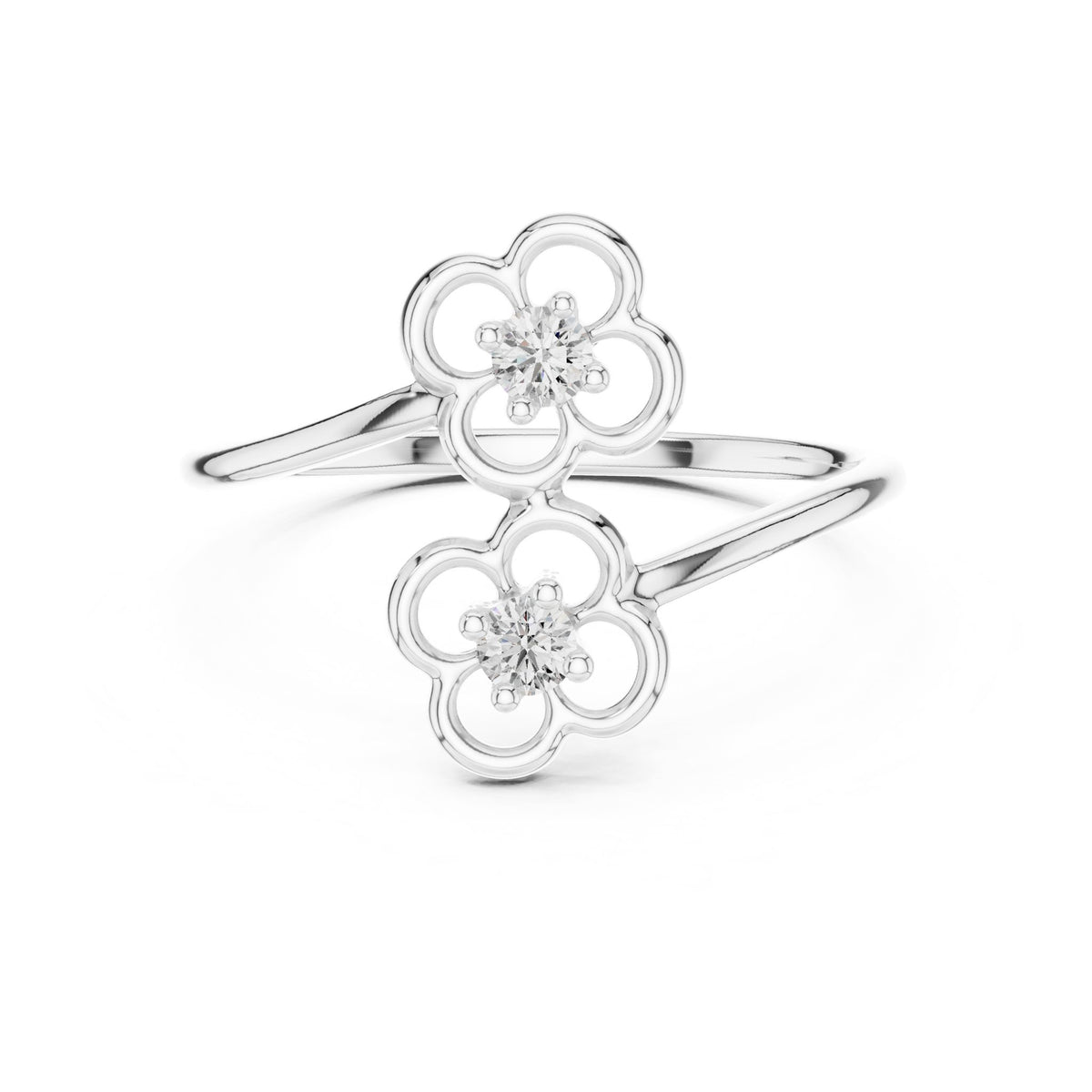 Round Cluster Lab Grown Diamond Engagement Ring