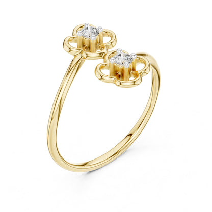 Round Cluster Lab Grown Diamond Engagement Ring