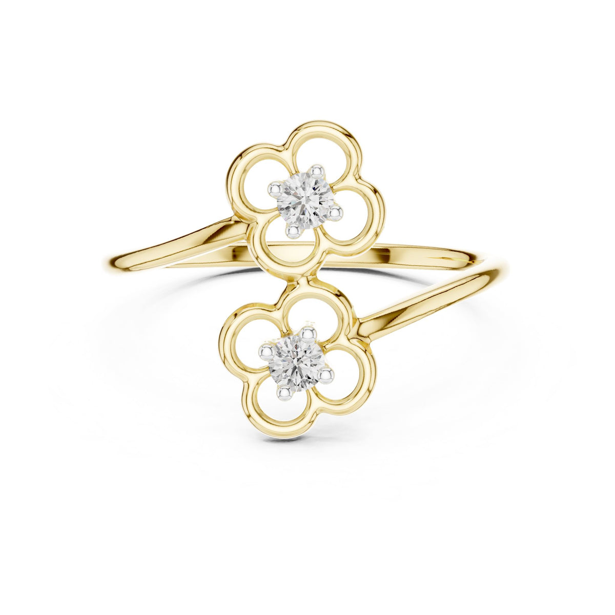 Round Cluster Lab Grown Diamond Engagement Ring