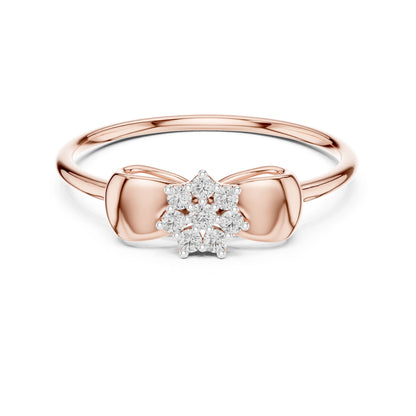 Round Cluster Lab Grown Diamond Engagement Ring