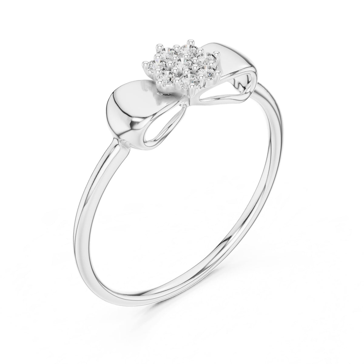 Round Cluster Lab Grown Diamond Engagement Ring