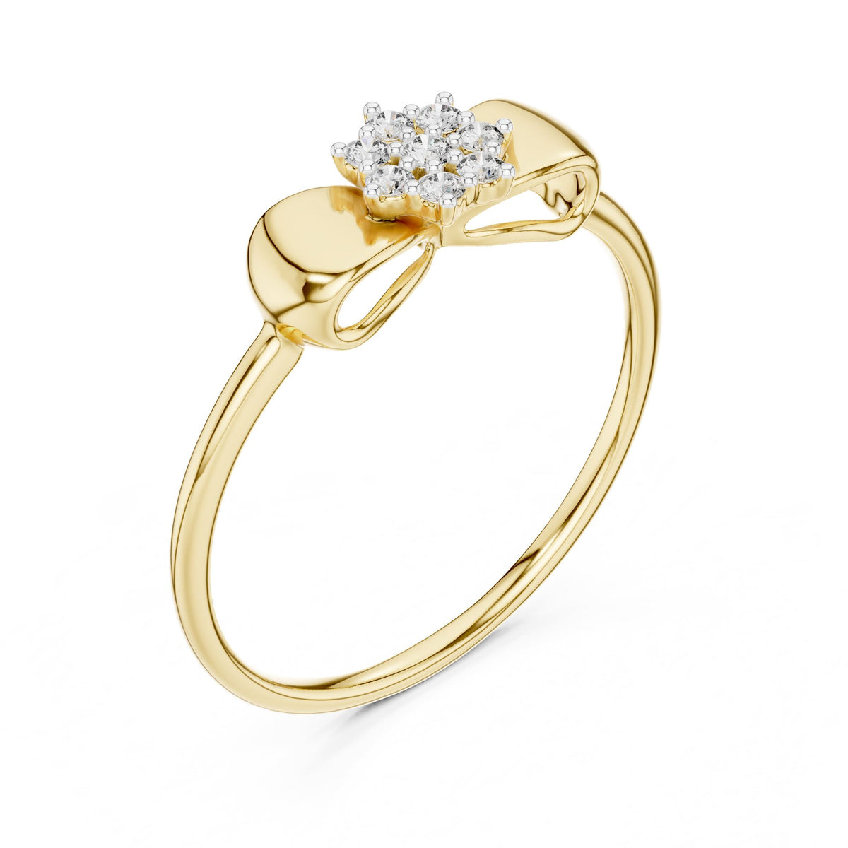 Round Cluster Lab Grown Diamond Engagement Ring