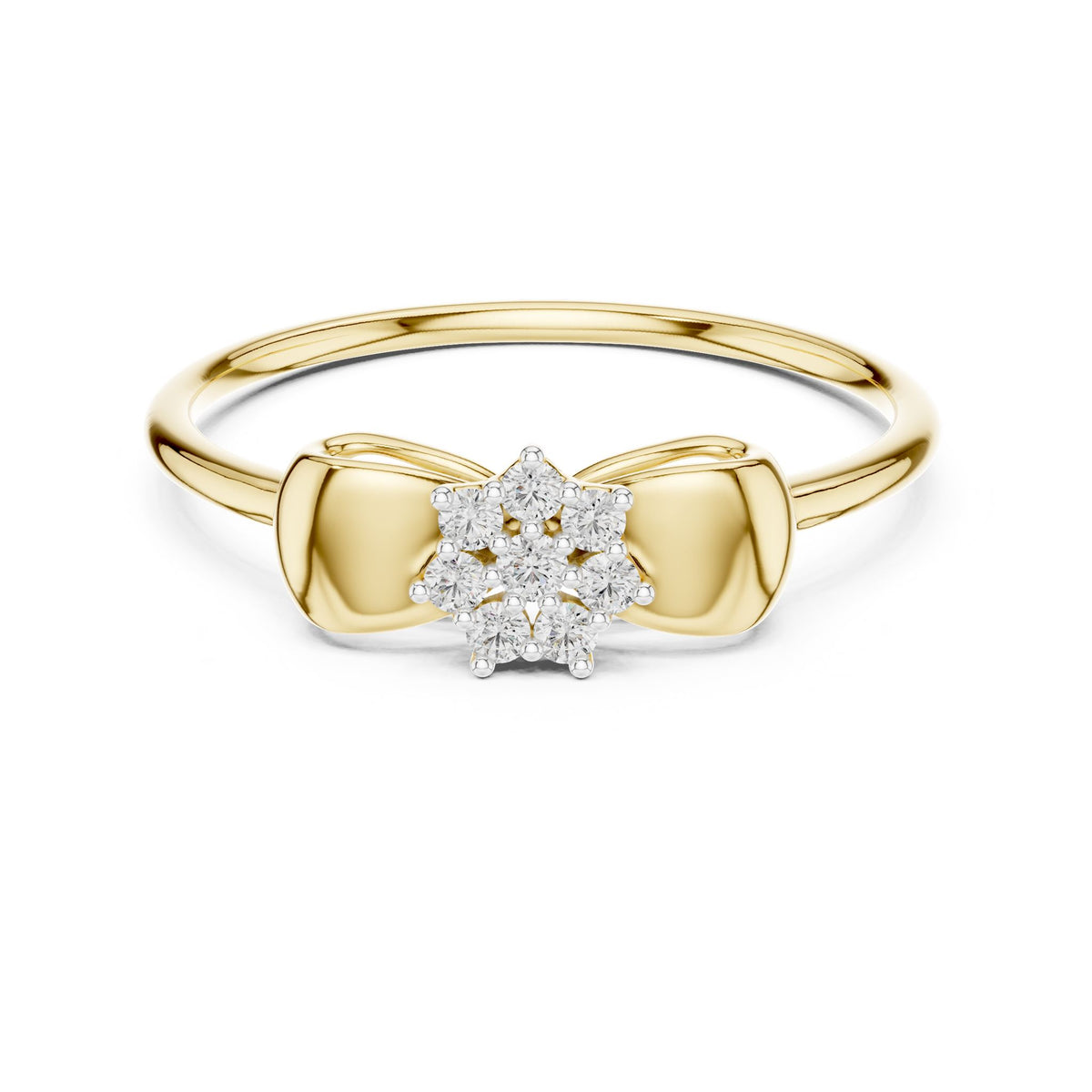 Round Cluster Lab Grown Diamond Engagement Ring