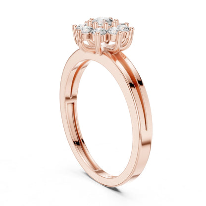 Round Cluster Lab Grown Diamond Engagement Ring