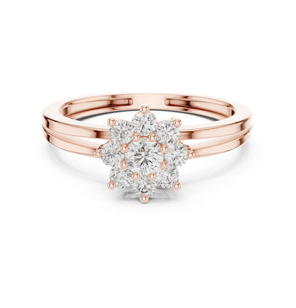 Round Cluster Lab Grown Diamond Engagement Ring
