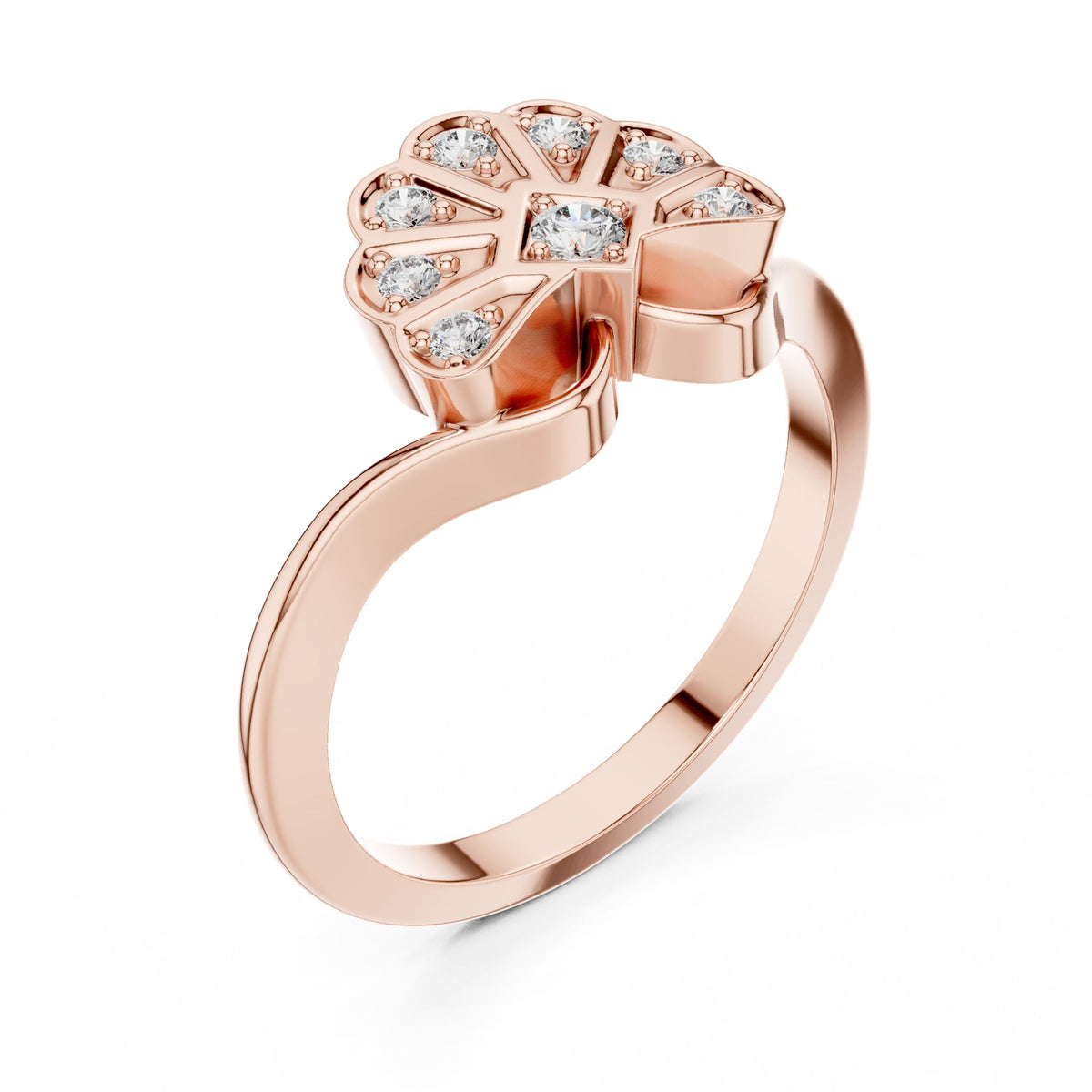 Round Cluster Lab Grown Diamond Engagement Ring