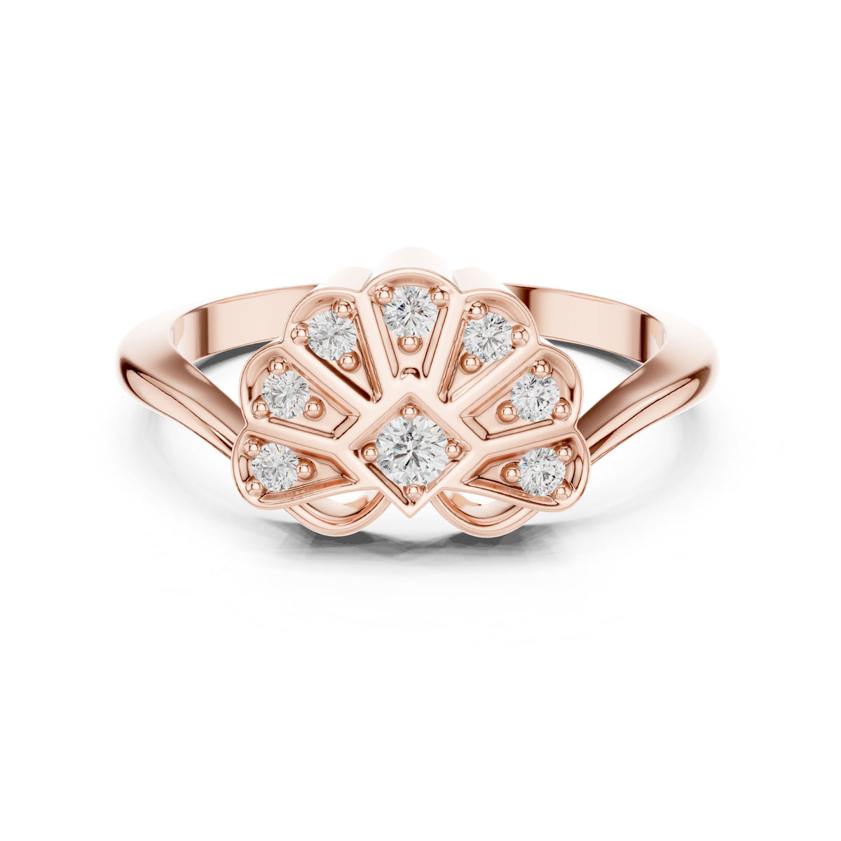 Round Cluster Lab Grown Diamond Engagement Ring
