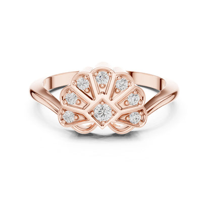 Round Cluster Lab Grown Diamond Engagement Ring
