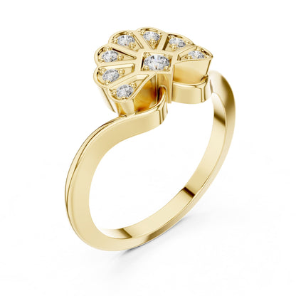 Round Cluster Lab Grown Diamond Engagement Ring