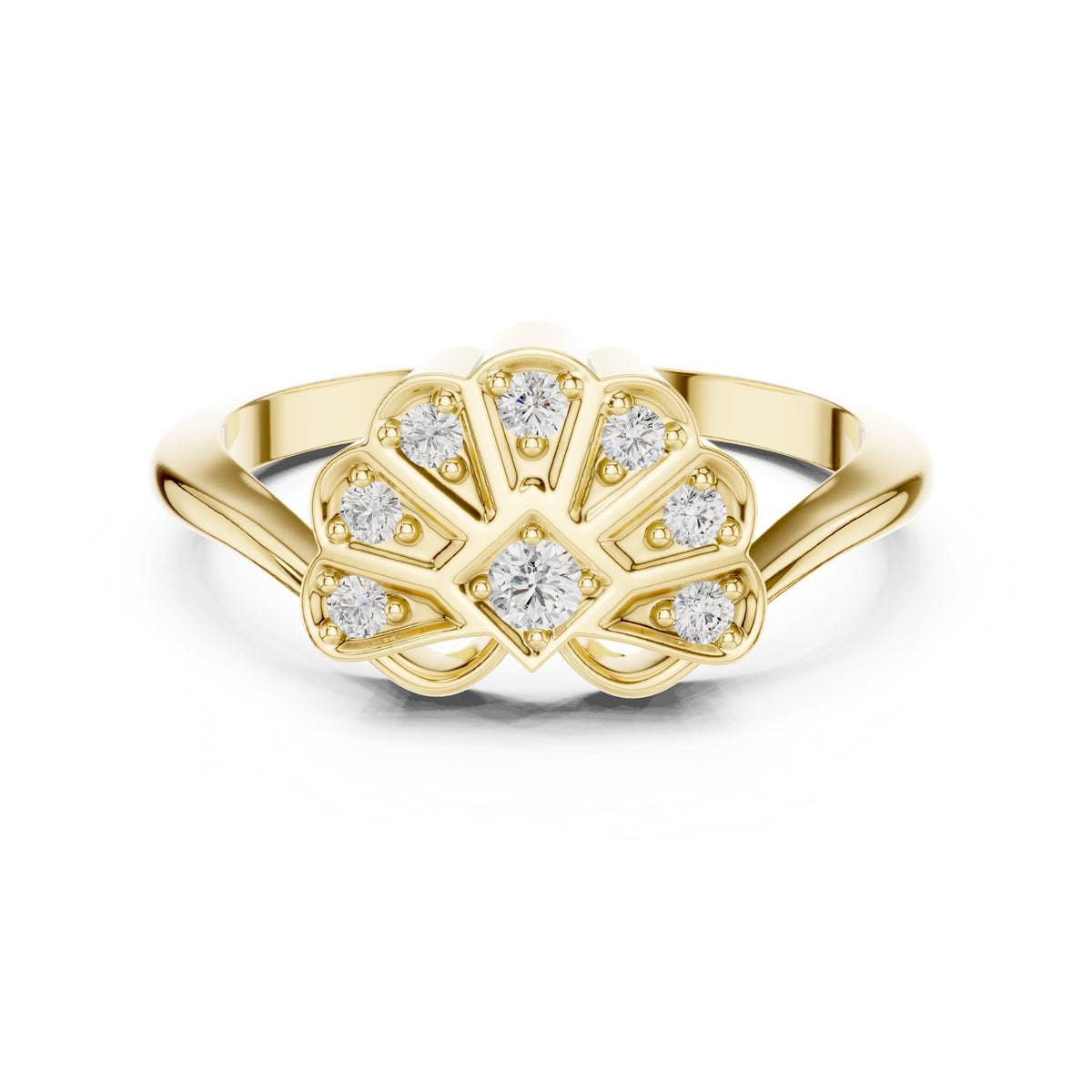 Round Cluster Lab Grown Diamond Engagement Ring