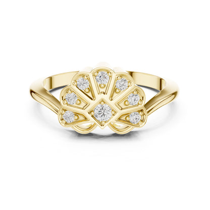 Round Cluster Lab Grown Diamond Engagement Ring