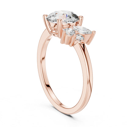 Round Cluster Lab Grown Diamond Engagement Ring