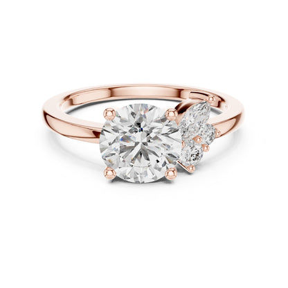 Round Cluster Lab Grown Diamond Engagement Ring