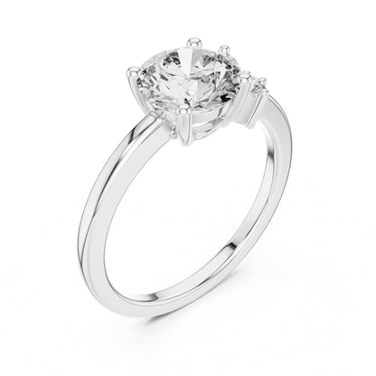Round Cluster Lab Grown Diamond Engagement Ring