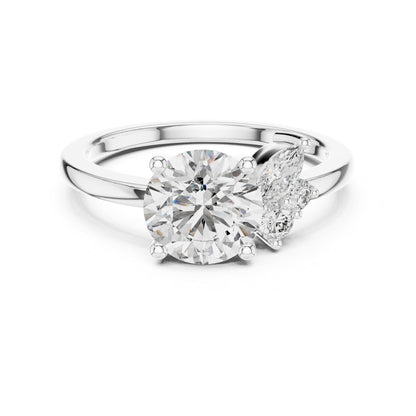 Round Cluster Lab Grown Diamond Engagement Ring
