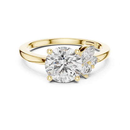 Round Cluster Lab Grown Diamond Engagement Ring