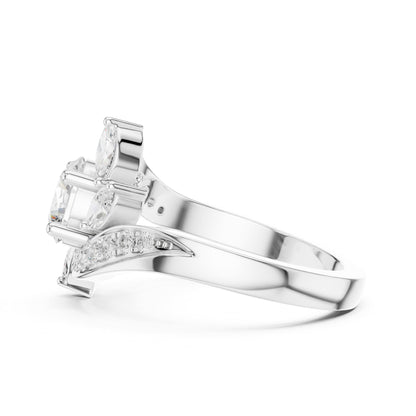 Round Cluster Lab Grown Diamond Engagement Ring