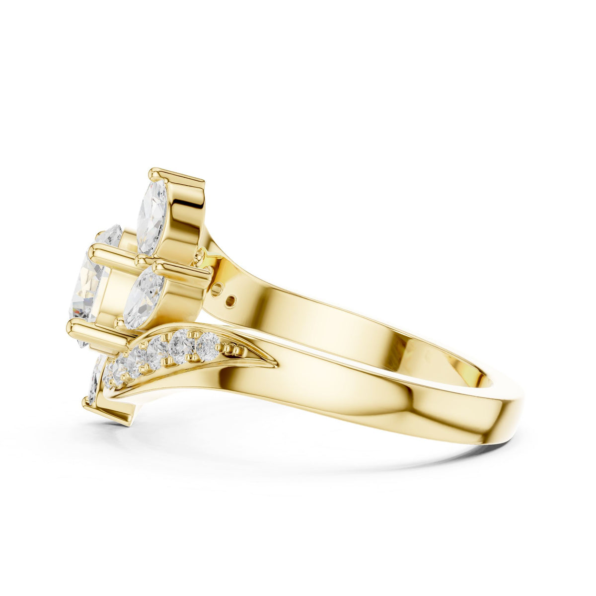 Round Cluster Lab Grown Diamond Engagement Ring