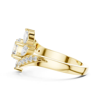 Round Cluster Lab Grown Diamond Engagement Ring
