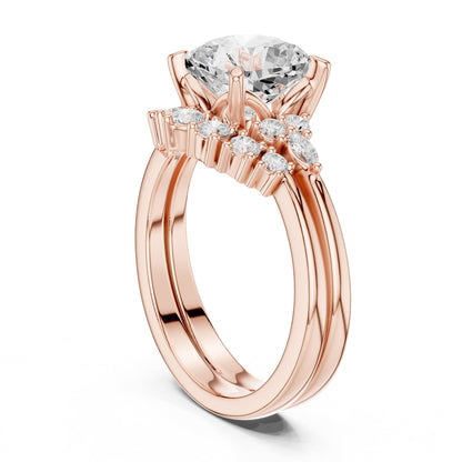 Round Cluster Lab Grown Diamond Engagement Ring