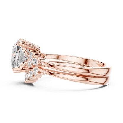 Round Cluster Lab Grown Diamond Engagement Ring