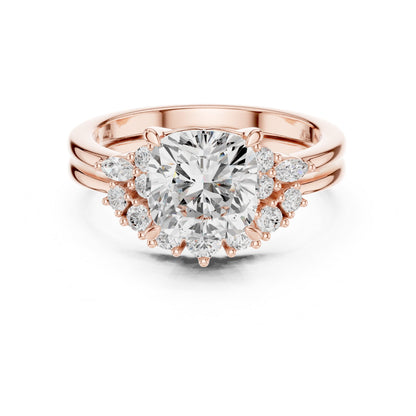 Round Cluster Lab Grown Diamond Engagement Ring