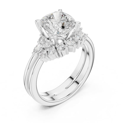 Round Cluster Lab Grown Diamond Engagement Ring