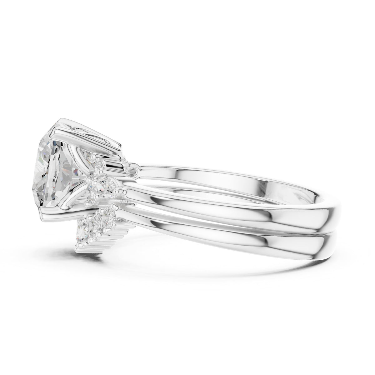 Round Cluster Lab Grown Diamond Engagement Ring