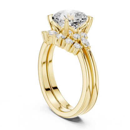 Round Cluster Lab Grown Diamond Engagement Ring