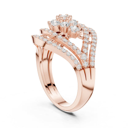 Round Cluster Lab Grown Diamond Engagement Ring