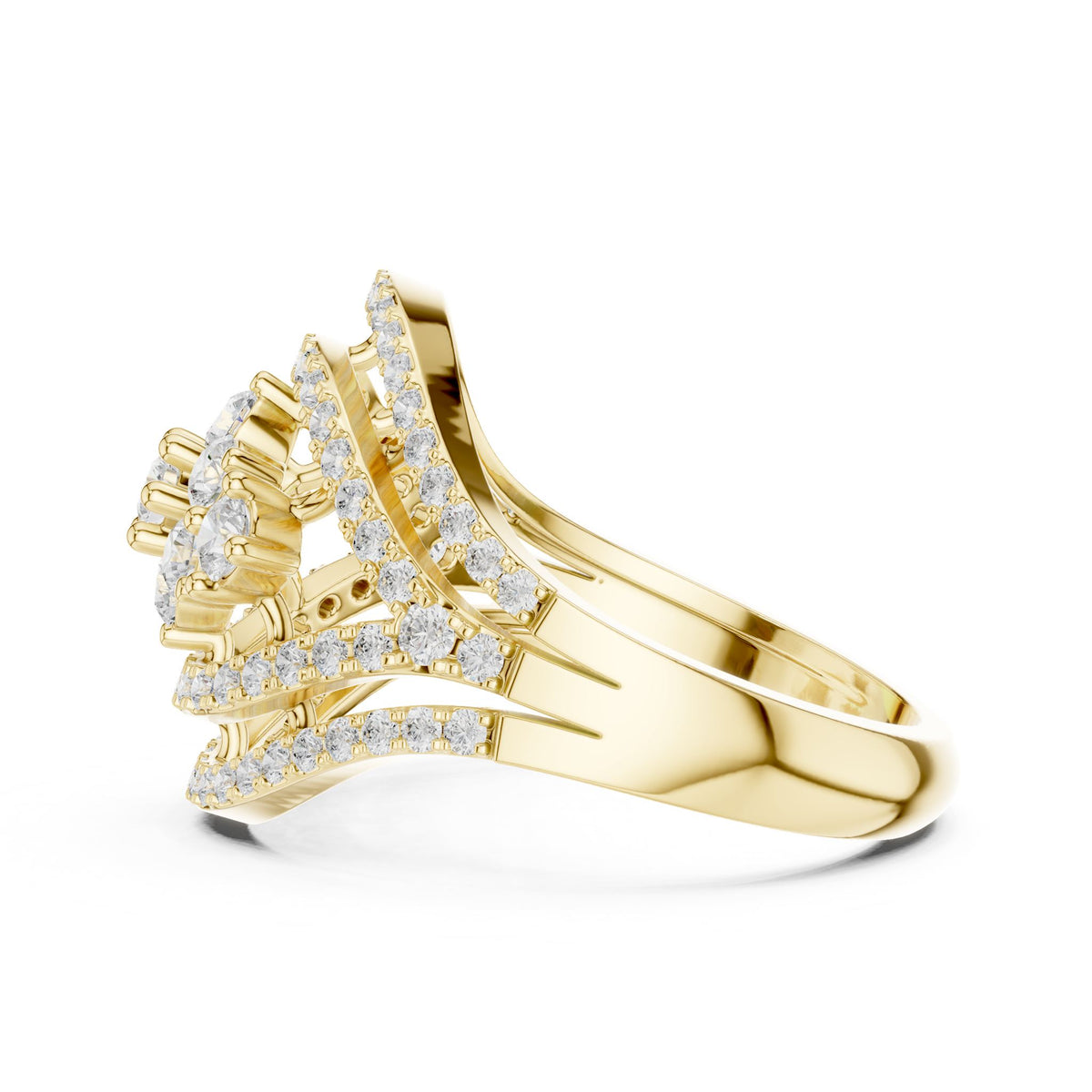 Round Cluster Lab Grown Diamond Engagement Ring