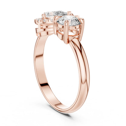 Round Cluster Lab Grown Diamond Engagement Ring