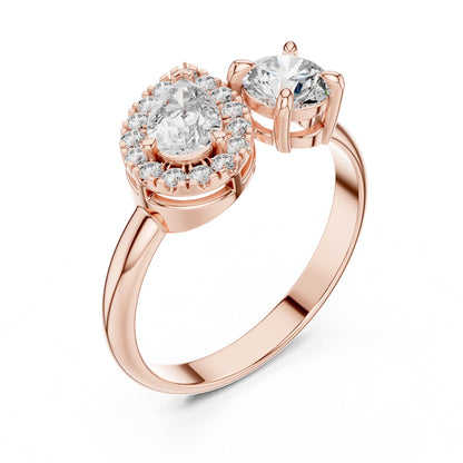 Round Cluster Lab Grown Diamond Engagement Ring