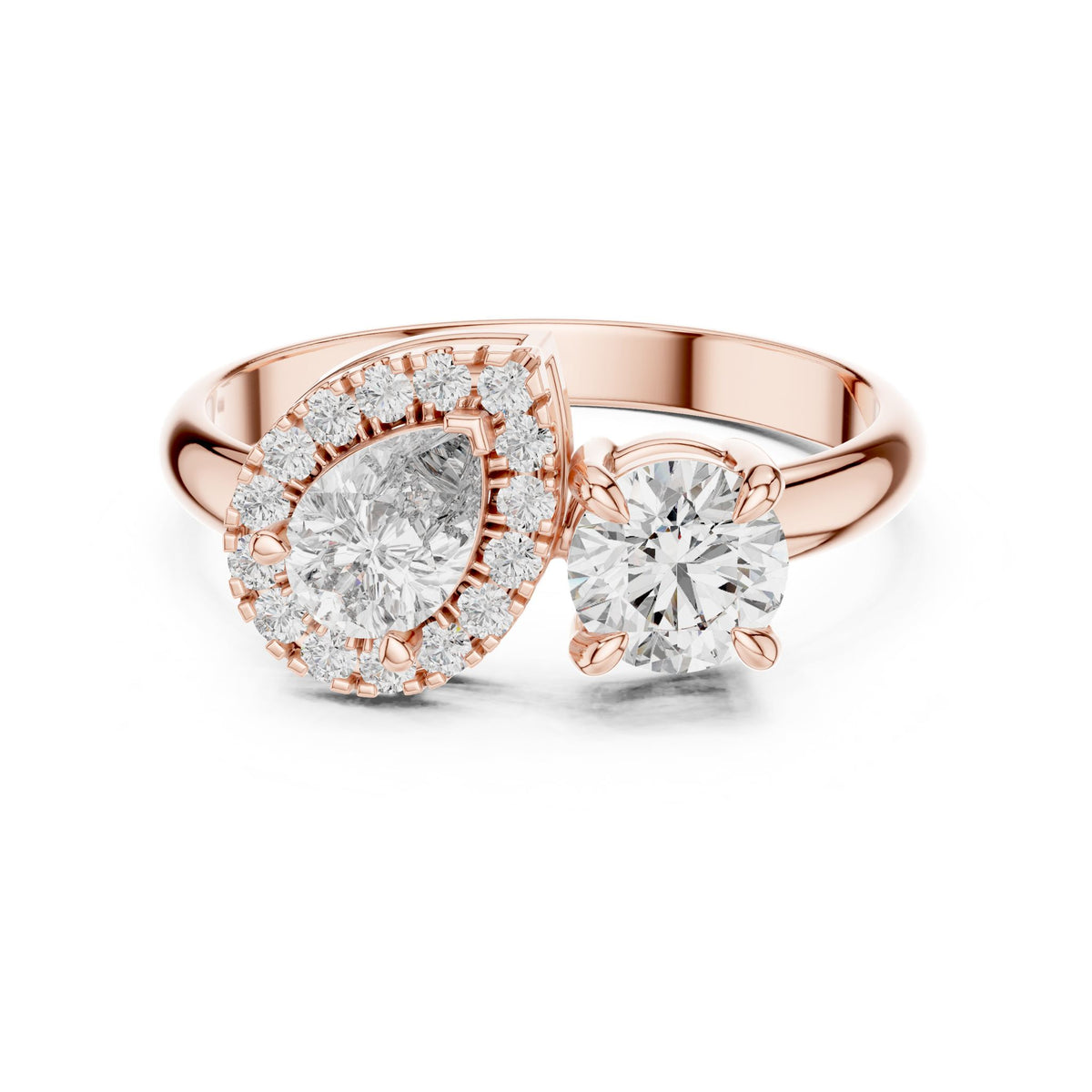 Round Cluster Lab Grown Diamond Engagement Ring