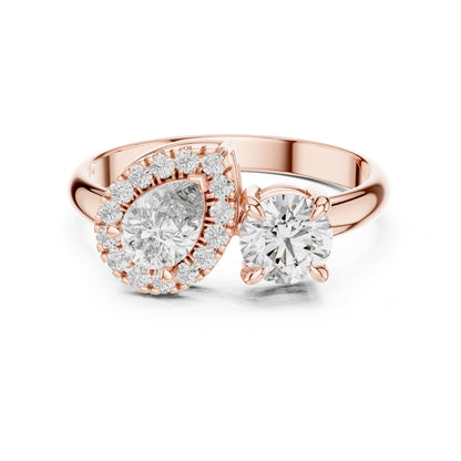 Round Cluster Lab Grown Diamond Engagement Ring