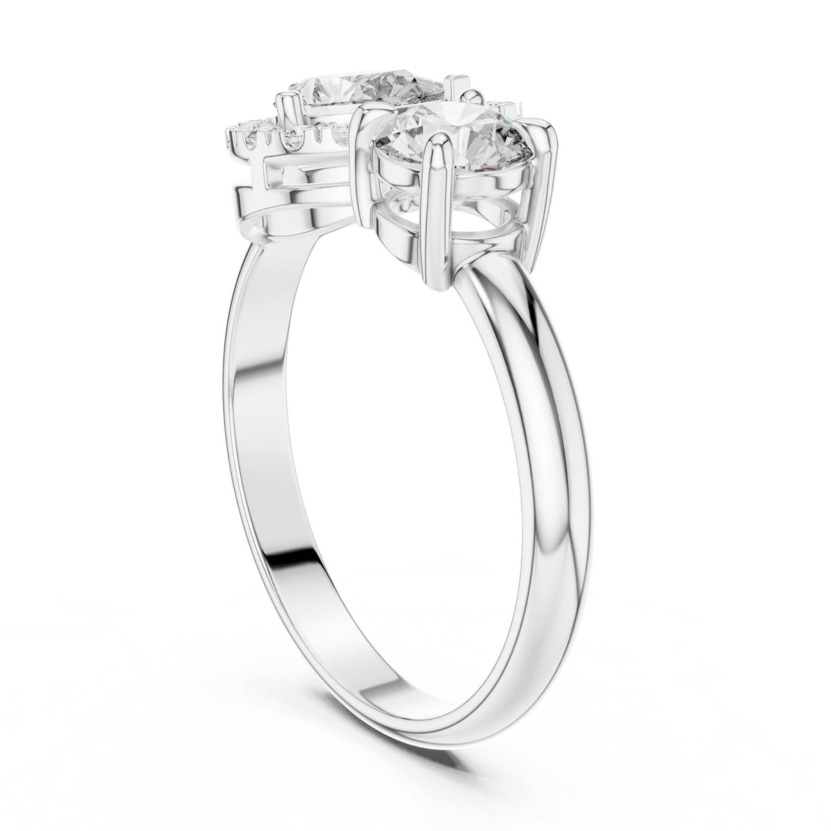 Round Cluster Lab Grown Diamond Engagement Ring