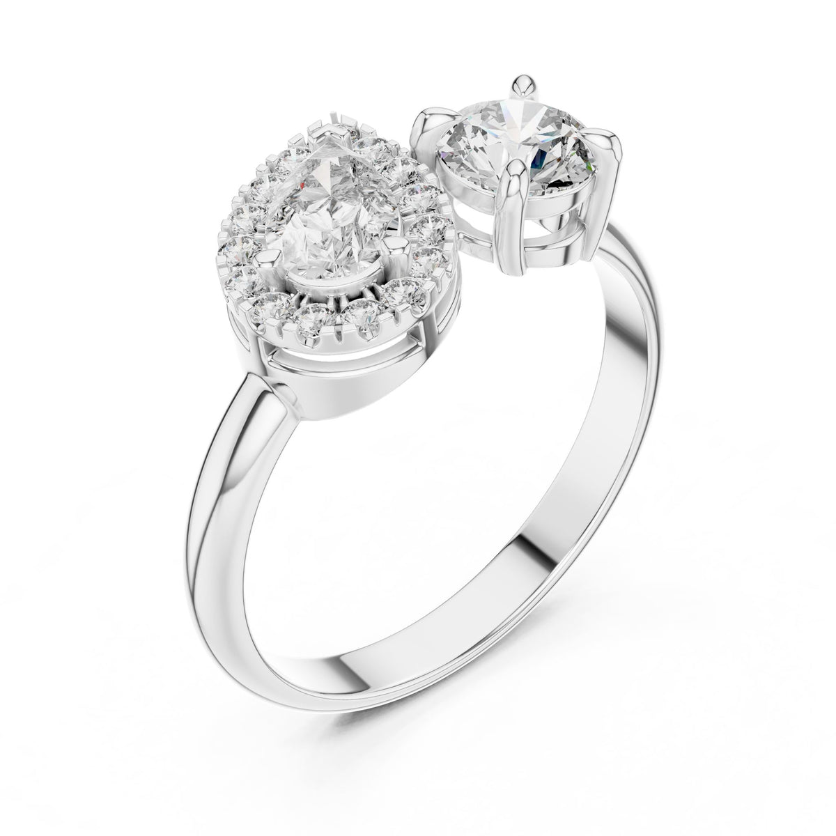 Round Cluster Lab Grown Diamond Engagement Ring