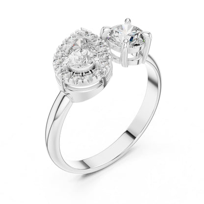 Round Cluster Lab Grown Diamond Engagement Ring