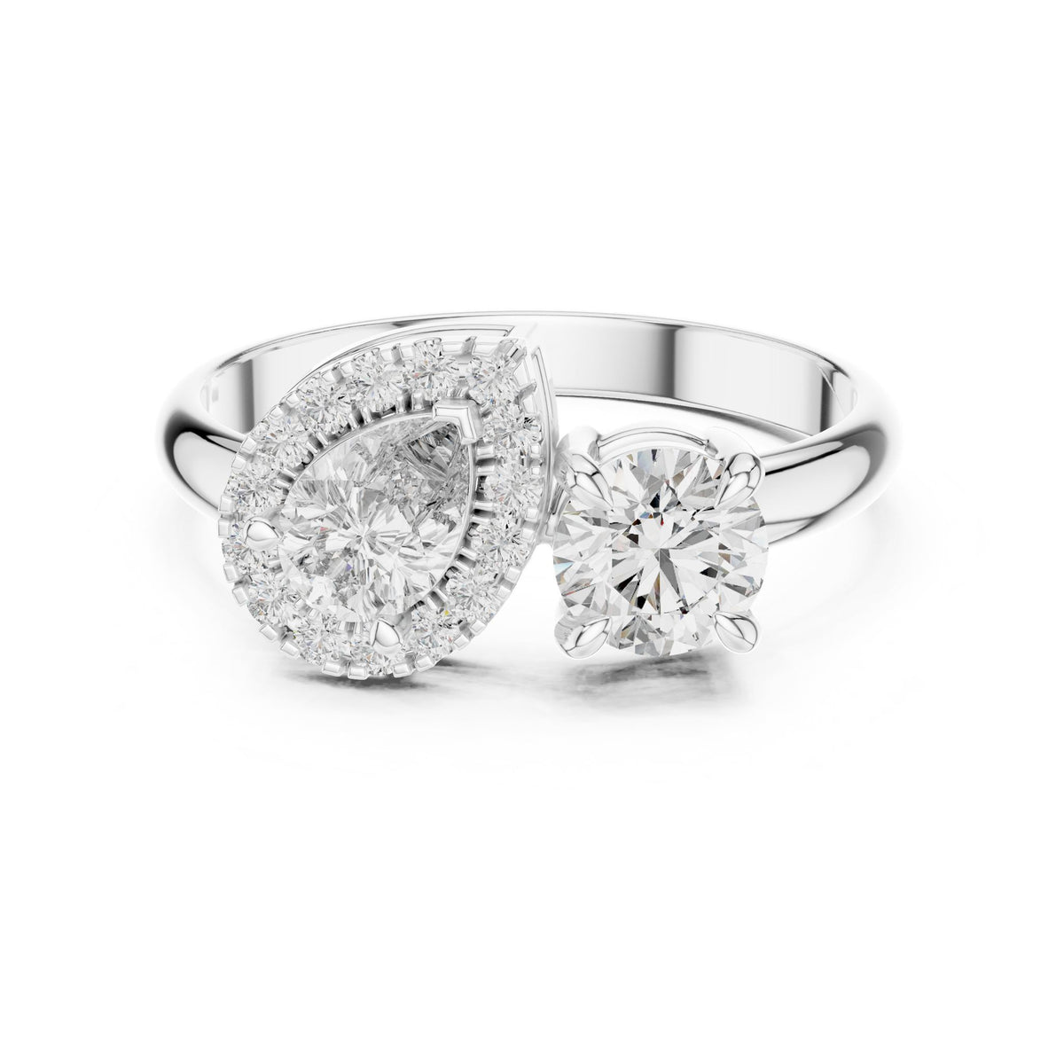 Round Cluster Lab Grown Diamond Engagement Ring