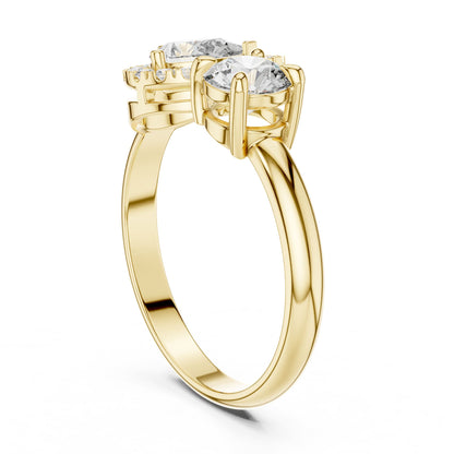 Round Cluster Lab Grown Diamond Engagement Ring