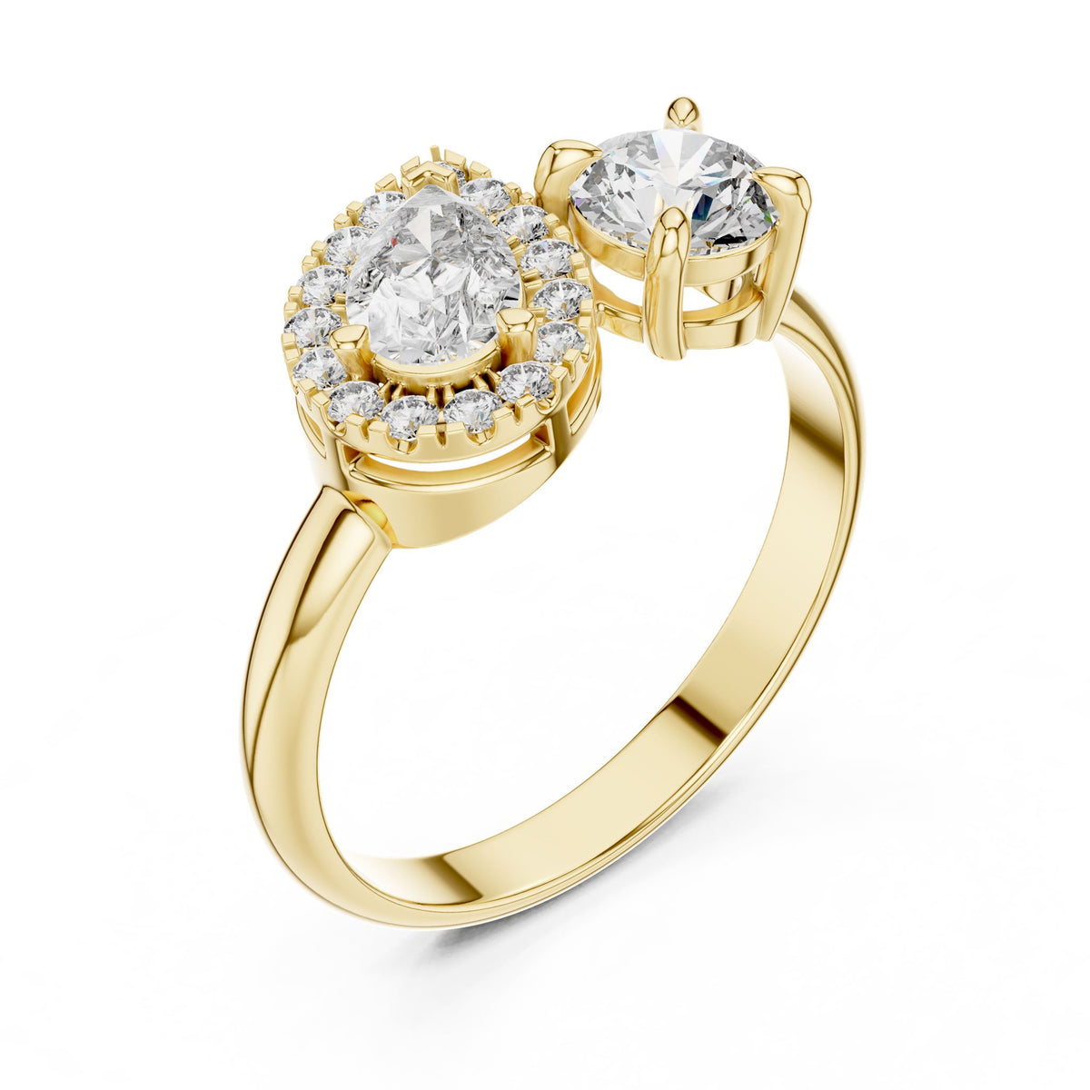 Round Cluster Lab Grown Diamond Engagement Ring
